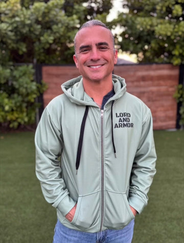 Lord and Armor Mens Camo Green Zip Hoodie - Lord and Armor Apparel