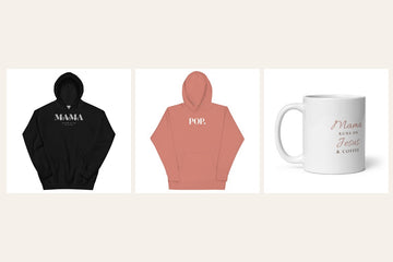 Christian gifts for moms from Lord and Armor: MAMA Take the Win hoodie, POP. hoodie and Mama Runs on Jesus mug