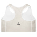 Back view of the Lord and Armor Taking the Wins Heart sports bra in cream, women’s Lord and Armor crown logo in black