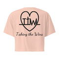 Taking the Wins heart crop top in Pale Pink, back with large TTW heart and Taking the Wins script