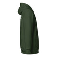 Right side view of the Lord & Armor POP. zip hoodie in Forest Green, side profile