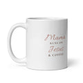 White ceramic mug, front design