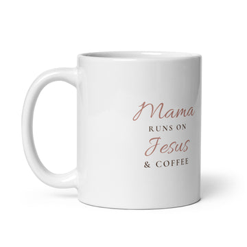 White ceramic mug, front design
